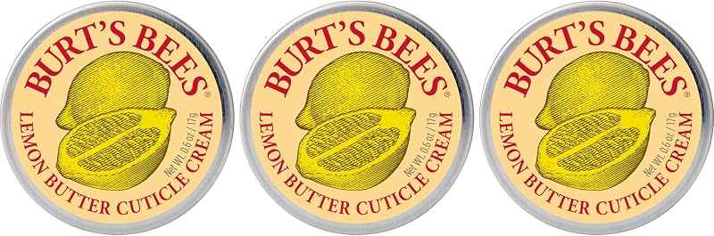 Burt's Bees Lemon Butter Cuticle Cream 0.6oz 3 Pack - 100% Natural Nail Care