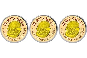 Burt's Bees Christmas Gifts, Hand Skin Care Stocking Stuffers, Moisturizing Cuticle Cream for Dry Skin, 100% Natural Origin, with Lemon Butter, 0.6 oz. (3-Pack)