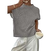 PRETTYGARDEN Women's 2026 Spring Sweater Vest Trendy Flower Knit Short Sleeve Cute Pullover Tank Tops Summer Fashion Clothing