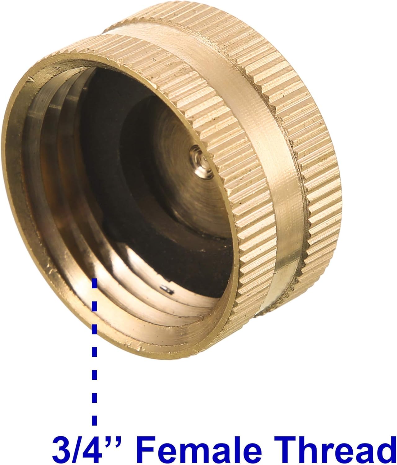 M MINGLE Garden Hose Female End Cap, Brass Spigot Cap, 3/4 Inch, 4Pack with Extra 12 Washers