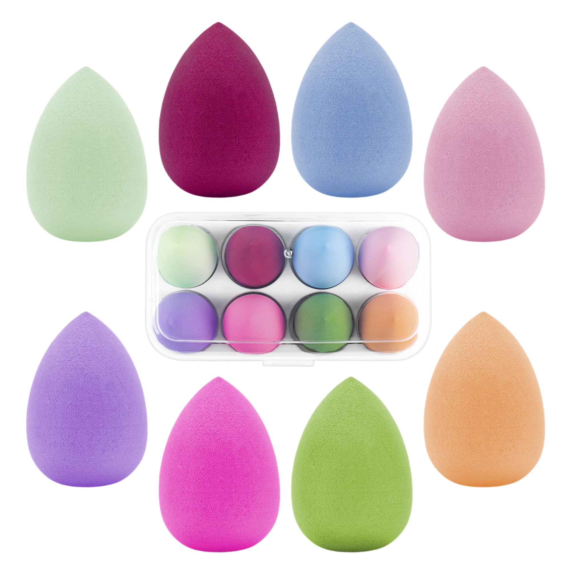 Make Up Sponge, 8 Pieces Beauty Foundation Blending Beauty Sponge, Beauty Makeup Sponges Blender for Liquid Foundation Powder Sun Protection Powder Puff Cream Gift for Women