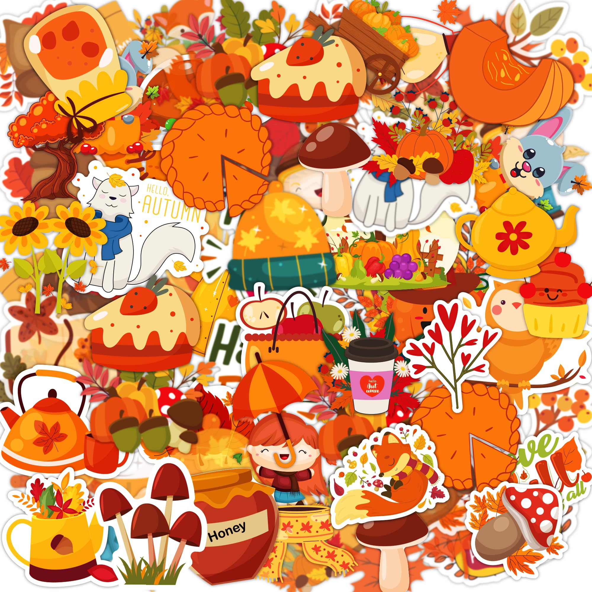Photo 1 of OHOME Fall Stickers | 100 PCS Thanksgiving Stickers for Kids - Vinyl Fall Games Toys Gifts Activities Party Favors Supplies - Friendsgiving Crafts Bulk for Classroom Home