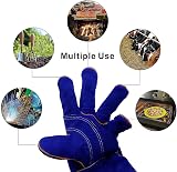 Kim Yuan 14in Leather Welding Gloves Heat Fire Resistant Gardening Oven Grill view 7