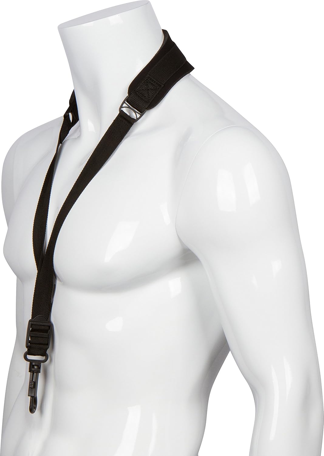 Movo MS-20J Music Instrument Neck Strap for Saxophones, Horns, Bass Clarinets, Bassoons, Oboes and More (Black - Medium Length): Musical Instruments