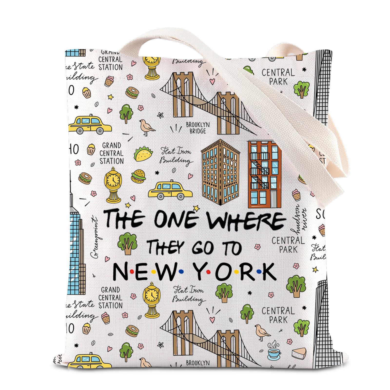FOTAP New York Trip Makeup Bag - NYC Gift - Welcome Bag - Housewarming Gift (New York Tote)