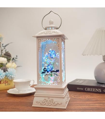 Amazon.com: Crystal Colorful Tulip Flower Snow Globe Lantern with