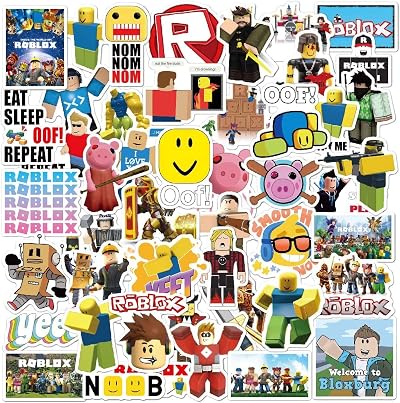 Lanseede Roblox 50pcs Stickers Waterproof Blox Decals for Laptop Car Bottle