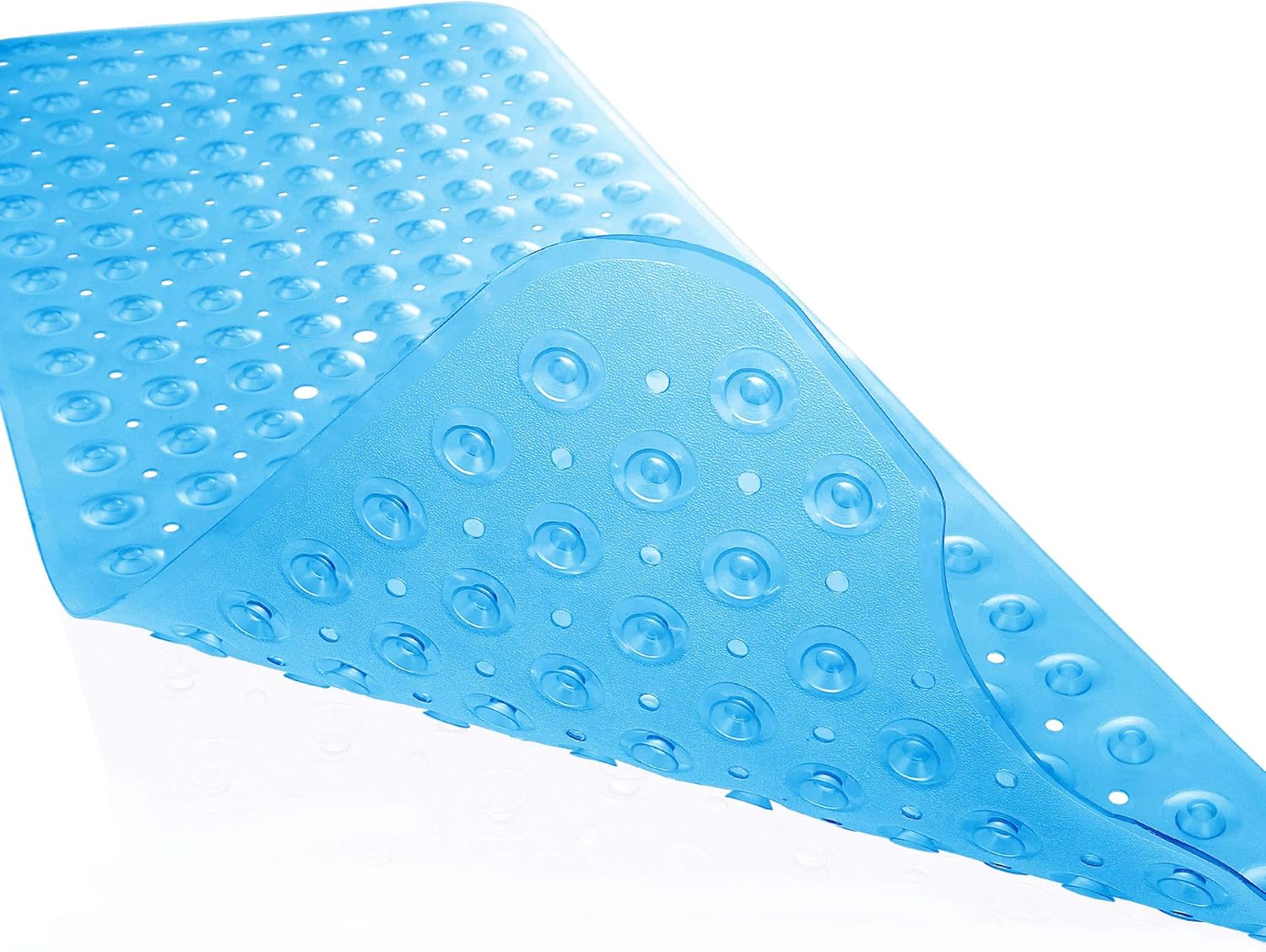 Yimobra Original Bath Tub Shower Mat Extra Long 16 x 40 Inch, Non-Slip with Drain Holes, Suction Cups, Phthalate Free, Latex Free, BPA Free and Machine Washable Large, Bathroom Mats, Clear Blue: Home & Kitchen