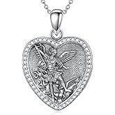 Seiyang Saint Necklace 925 Sterling Silver Patron Amulet Medal Jewelry for Women (with Gift Box)