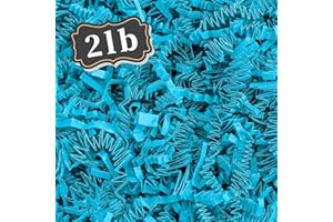 ZEBMOON 2 LB Lake Blue Crinkle Cut Paper Shred Filler Great for Gift Wrapping, Basket Filling, Birthday, Wedding, Valentine's Day, Mardi Gras, 2024 New Year Party Decorations Filling Supplies