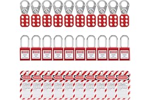 ALAMANDA Lockout Tagout Locks Kit,10 Loto Locks,10 Lockout Tags,10 Loto Hasps,OSHA Compliant Lock Out Tag Out Safety Padlocks Set,Lockout Hasps and Loto Tag for Electrical Lock Out Tag Out Station