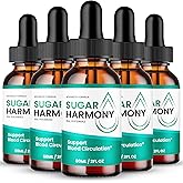 Sugar Harmony Drops, SugarHarmony Blood Formula Support Supplement Drops - Maximum Strength, All Natural Healthy Circulation, Stable Levels & Overall Health, Advanced Sugar Harmony Reviews (5 Pack)