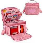 LoDrid Travel Carrying Case Compatible with YOTO Player (3rd Gen.), Audio Card Holder Holds up to 54 Cards with Shoulder Strap, Pink, Bag Only