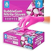London Labs 4 Mil – Fuchsia Pink Nitrile Gloves – Disposable Latex Free & Powder Free– Chemical Resistant, Pink Rubber Gloves