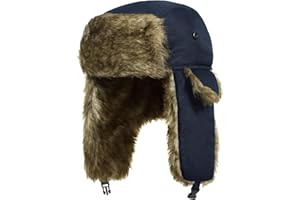 JJTKZYH Trapper Warm Russian Trooper Hat Ushanka Cap Winter Trapper Ear Flap Hats