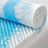 SINWEEK 3 Inch Egg Crate Memory Foam Mattress Topper Full Size, Soft Mattress Pad for Back Pain Relief, Bed Topper, CertiPUR-US Certified, Blue