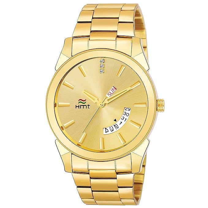 Analogue Gold Dial Mens Watch_HM-LR214-SLV-GLD