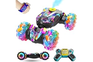 OFFERIFE Gesture Sensing RC Stunt Car, 2.4G Remote Control Car Toys for Boys Ages 4-7 8-12, 4WD RC Drift Cars with Lights Music Spray, 360° Spins All Terrains Toys Birthday Gifts for 6-12 Year Old Kids