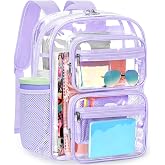 ZORFIN Heavy-Duty Clear Backpack for School and Work, Large Transparent Bag with Reinforced Straps