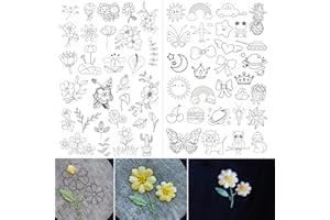 AGTIAAI 59pcs Water Soluble Stabilizer for Embroidery,Stick and Stitch Embroidery Paper,Embroidery Patterns,Embroidery Transfer Paper,Embroidery Patterns Transfers Embroidery Designs for Embroidery Lover