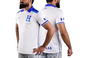 FOX & FURY Men & Women Honduras Soccer Jersey Patriotic Shirt Camiseta de Futbol | Ribbed Collar & Cuffs in V-Neck & Polo Styles