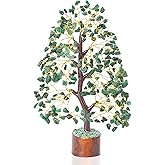 Crocon Green Aventurine Tree Crystal Gemstone Chakra Money Tree of Life Green Healing Stone for Heart Chakra Feng Shui Birthday Gift for Woman Good Luck Home Decor Spiritual Gifts for Women