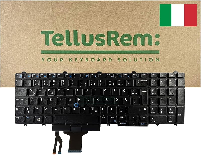 TellusRem Italian Non-Backlit Keyboard for Dell Latitude E5550 E5570 5580 5590