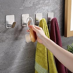 DELITON Adhesive Towel Hooks on Wall: Robe Hooks