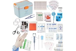 CHPPEY Dog and Cat First Aid Kit - Pet Mini Emergency Kit, Dog Camping Essentials for Home Camping Hiking Traveling Hunting and Sports, Pet First Aid Kit Book, Emergency Thermal Blanket
