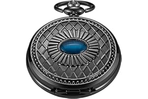 Whodoit Men's Mechanical Pocket Watch, Roman Numeral Pointer Mechanical Pocket Watches for Men…