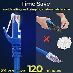 Rapink Patch Cables Cat6 0.5ft (24 Pack), Ethernet