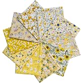 18" x 22" 100% Cotton Fat Quarters Fabric Bundles-Yellow | 18" x 22" 100% Cotton Quilting Fat Quarters Fabric Bundles, Sewing Project, Patchwork Precut Quilt Squares