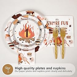 96 Pcs S'Mores Camping Birthday Party Decorations