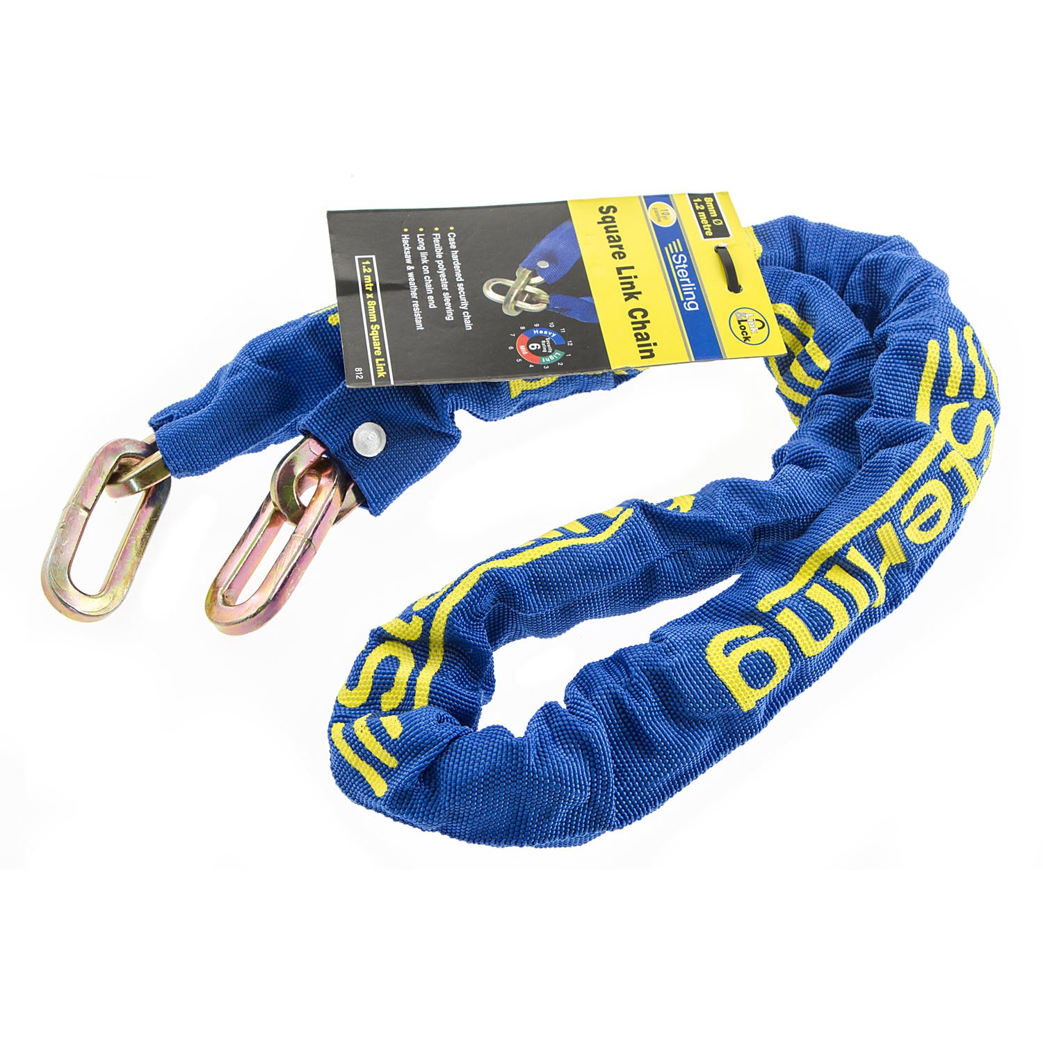 Sterling 150SSP 10 mm x 1.5 m Sold Secure Chain and 50 mm Solid Steel Closed Shackle Padlock Set — image 1