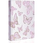 TIEFOSSI A5 Embroidered Fabric Journal for Women Men, College Ruled Journals for Writing, Butterfly Hardcover Notebooks for Work Business Home School