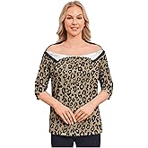 Deyeek Post Shoulder Surgery Shirt for Women Chemo Tear Away Shirt Snap Button 3/4 Sleeve Recovery Adaptive Clothing