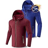 Liberty Imports 2-Pack Men’s Zip-Up Hoodies with Zipper Pockets, Lightweight Fleece Sweatshirts for Running Casual Activewear