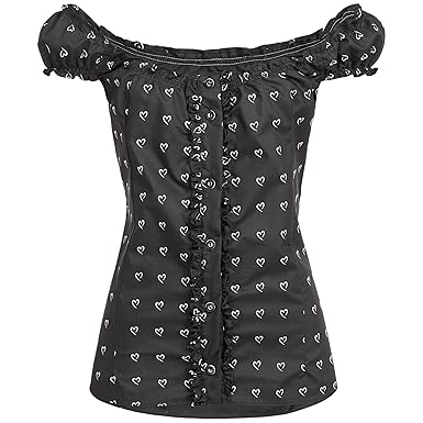 Bongossi-Trade Damen Trachtenbluse schwarz/Herz