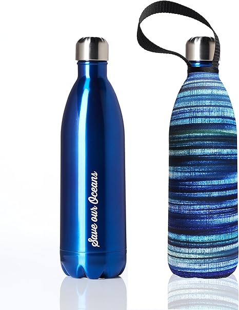 Amazon byo Future Bottle 1000ml 保温 保冷 水筒 ステンレスボトル Blue ブルー ボトルのみ カバー無し 水筒 マグボトル オンライン通販