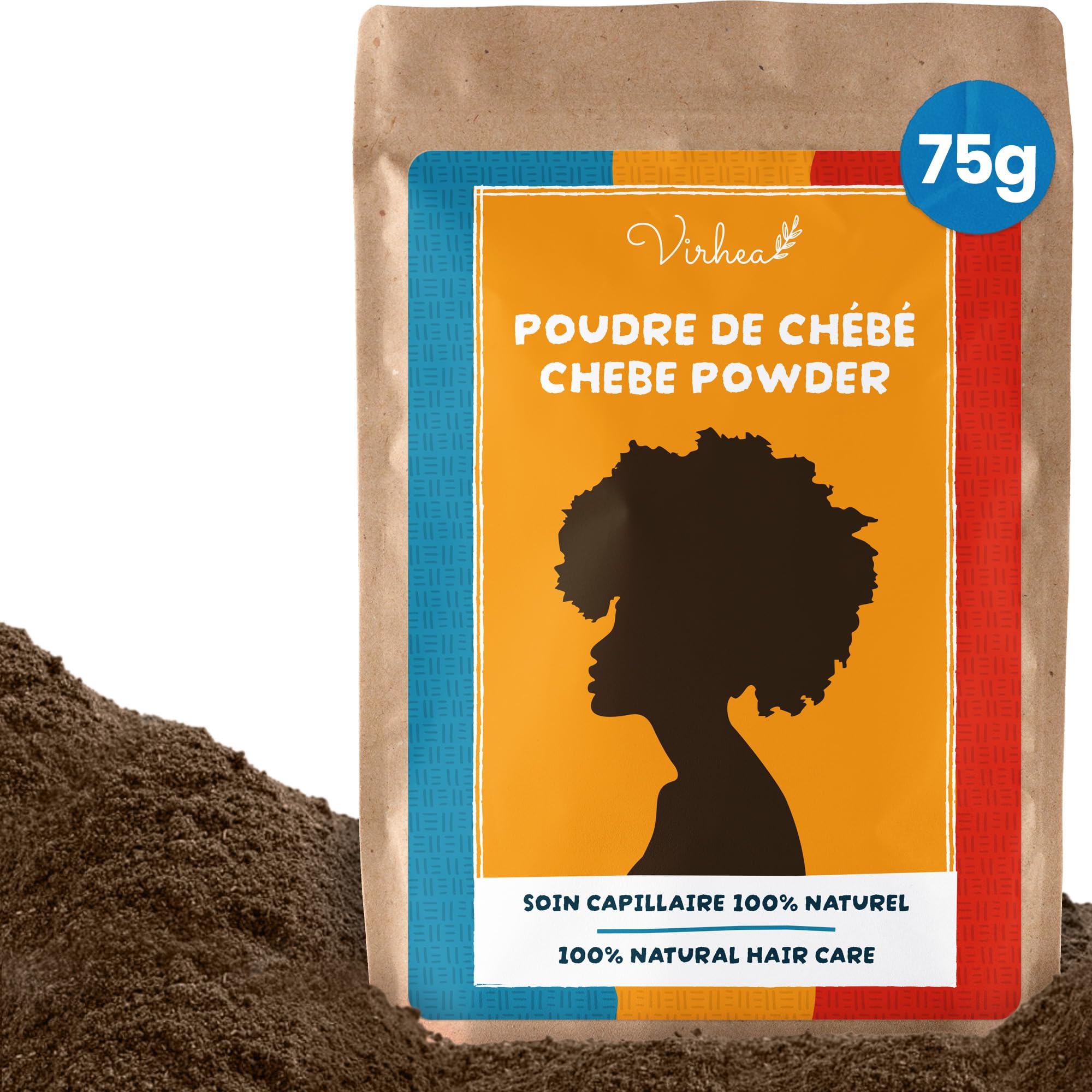 Chad Chebe Powder 75g - Natural African Hair Growth Treatment for Women - Pure Traditional Chadian Recipe for Long Thick Hair - Ancient Beauty Secret from Chad - Hair Care Supplement