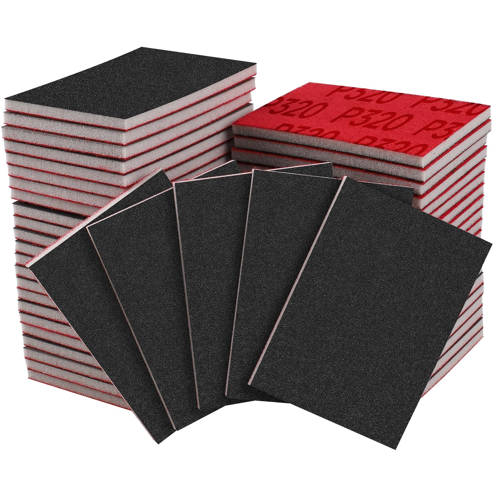 Shineboc 20 Pcs Grit Sanding Sponge Set,320 Grit Flexible Foam Filled Sanding Pad,Wet And Dry Blocks Sandpapers Sheets for Wood & Metal,Railings,Furniture Polishing