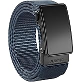 JUKMO Men's 1.5" Nylon Ratchet Belt, Casual Web Click Belt with Slide Buckle for Jeans, No Holes Adjustable Trim to Fit
