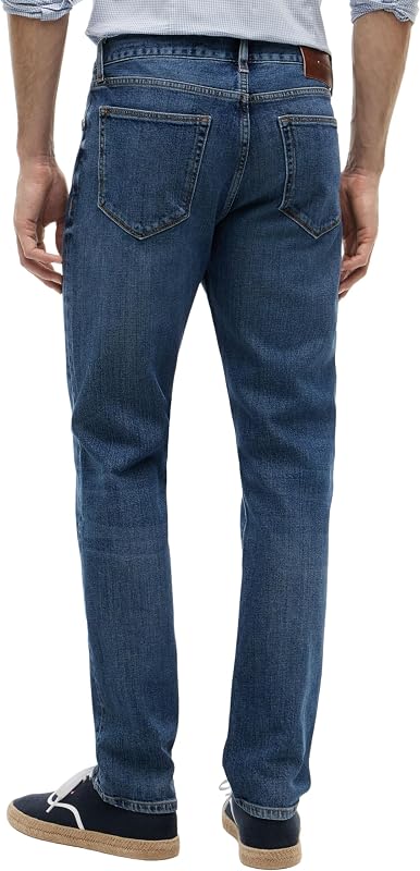 Denton Smoke Blue MW0MW44346 Chaussures Droites pour Homme, Denim (Bleu fumé), 36W/32L