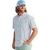 HUK Mens Kona Pattern Short Sleeve Fishing Button Down Shirt