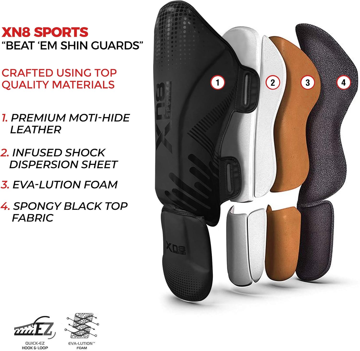 xn8 en cuir Gel Shin Pads coudepied pour boxe Muay Thaï Kick Boxing MMA Pied jambe Guard