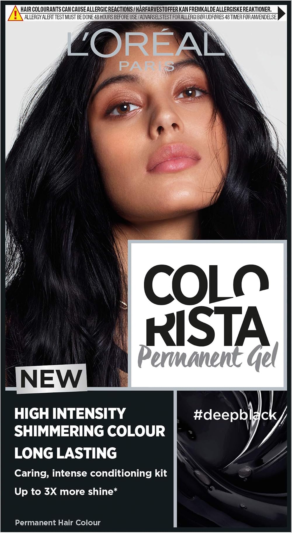 L'Oréal Colorista Permanent Gel Hair Dye Deep Black - High Shine, 3x Shine