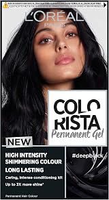 L'Oréal Colorista Permanent Gel Hair Dye Deep Black - High Shine, 3x Shine