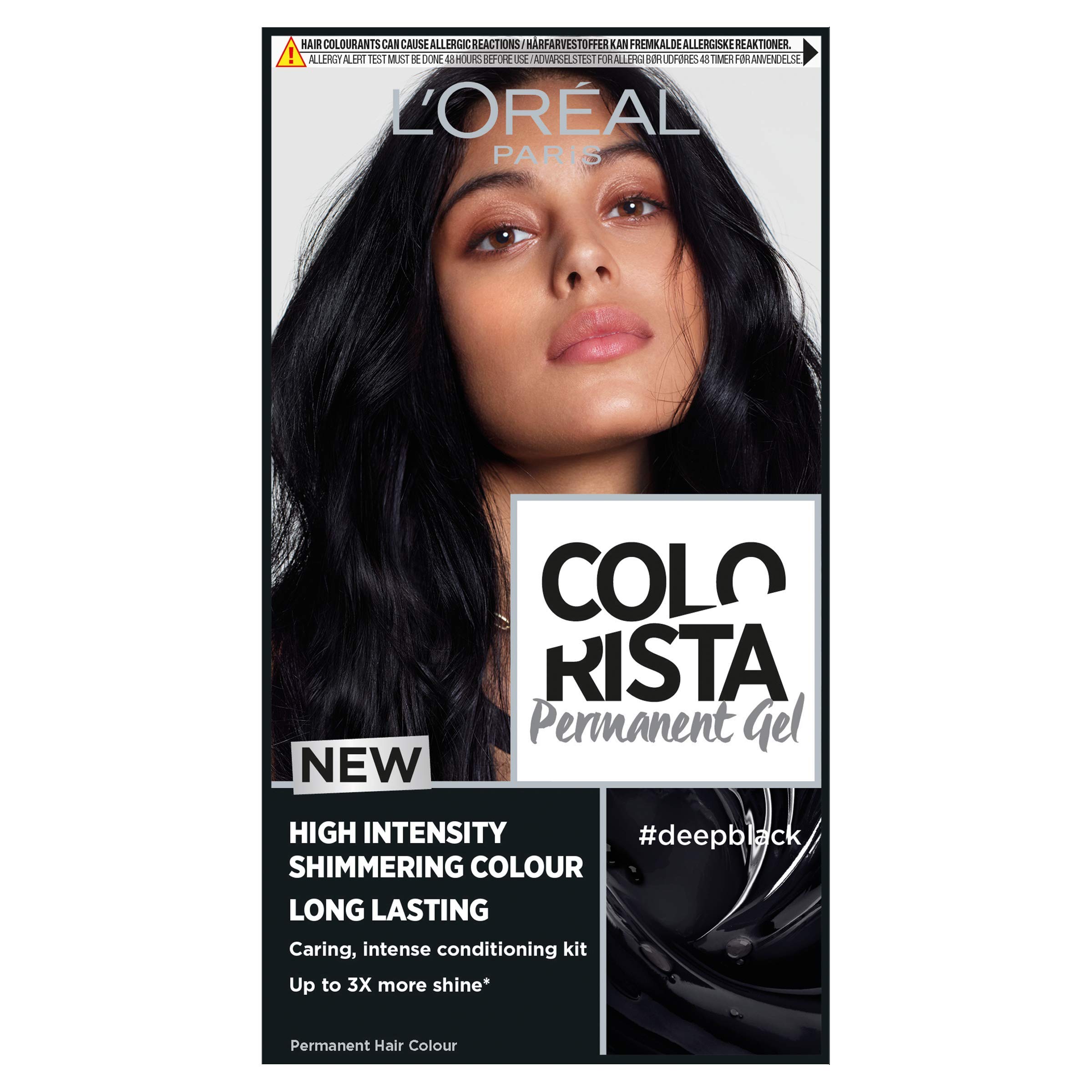 L'Oréal Paris Colorista Permanent Gel Hair Dye, Long-Lasting and Vibrant At-Home Hair Colour, High-Intensity Hues with Up to 3x More Shine, Colour: Deep Black