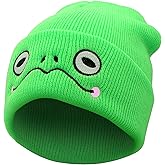 Cute Beanie Frog Beanie Animal Knit Hats, Funny Beanie Hat Winter Skiing Slouchy Warm Cap, Soft Headwear for Women Man
