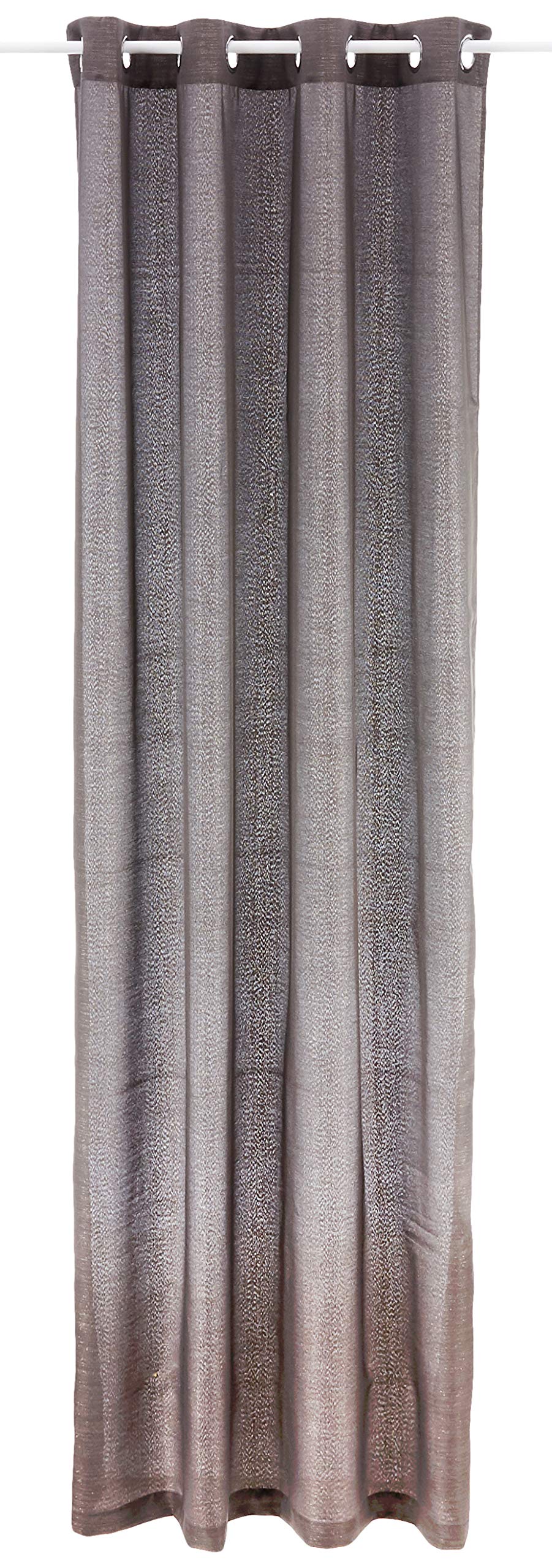 Eurofirany Anja Curtain with Eyelets Elegant Glamour Bedroom Living Room Steel Grey + Silver 140 x 250 cm